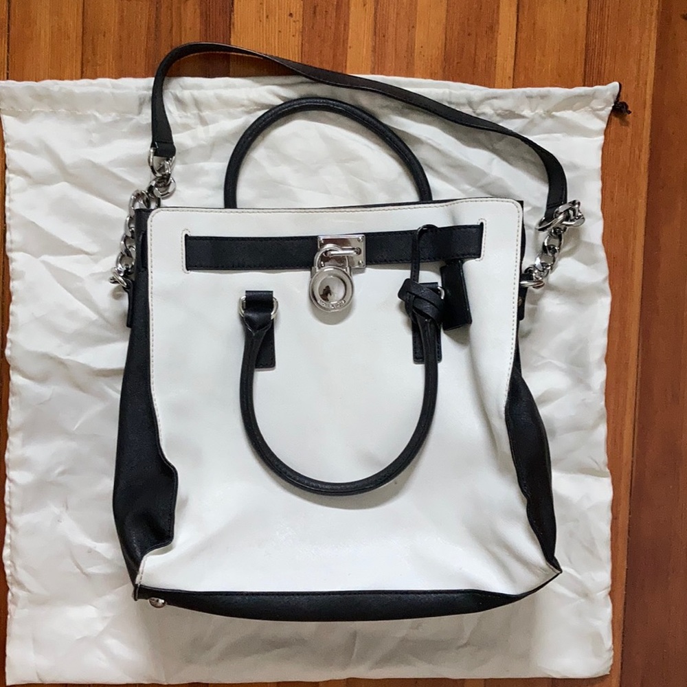 Michael Kors black and white satchel
